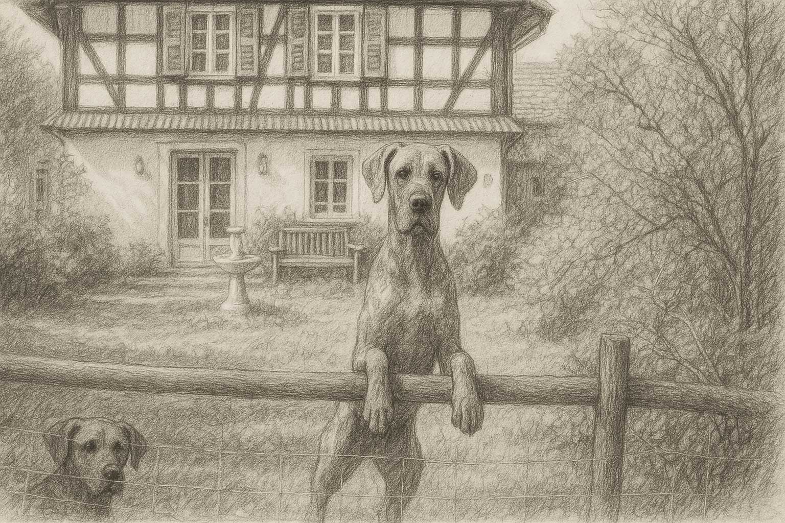 Hunde spielen auf der Wiese